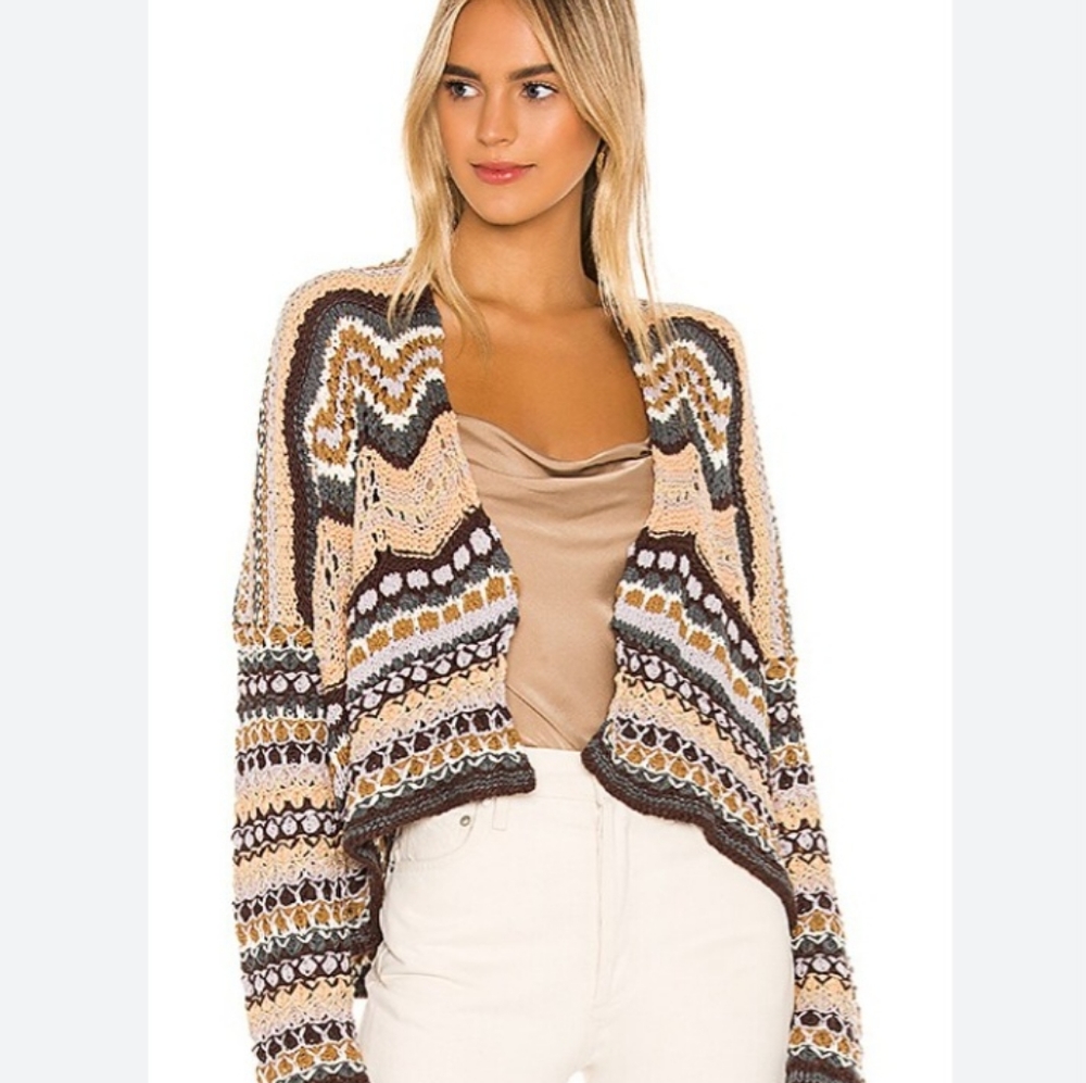 Free People Feeling Nostalgic Open Cardigan Sweater Size Small Revolve Boho